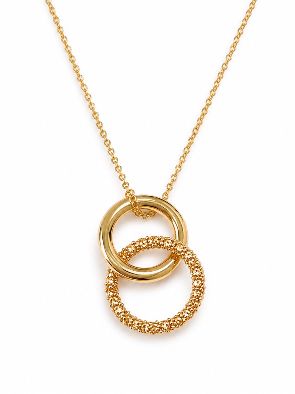 Gold Double Circle Pendant dainty Necklace - Women Jewelry 💕4x15$